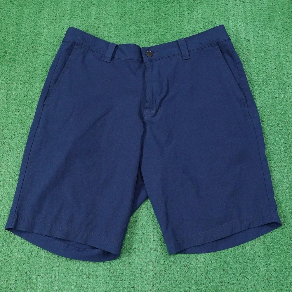 Banana Republic Shorts Mens 36 Blue Chino Elastic Microfiber Stretch 9 Inseam